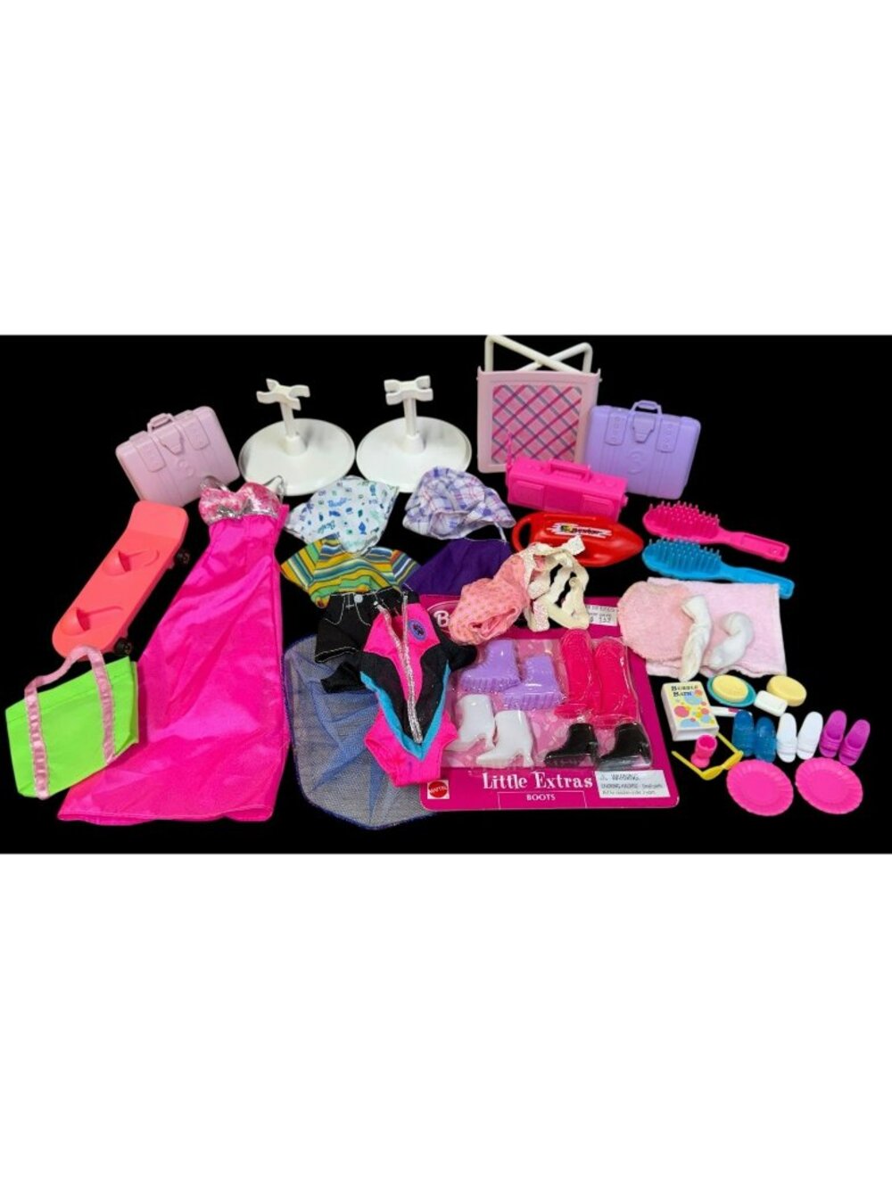*Includes NEW Little Extras Boots* LOT Vintage 1990s Barbie Clothes +Accessories